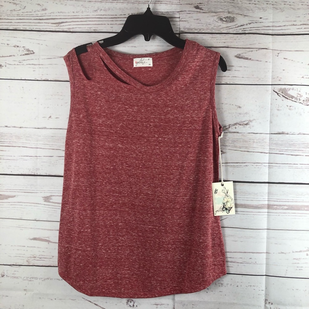 📦Glitz Small side slit on shoulders red scarlet - Picture 5 of 8